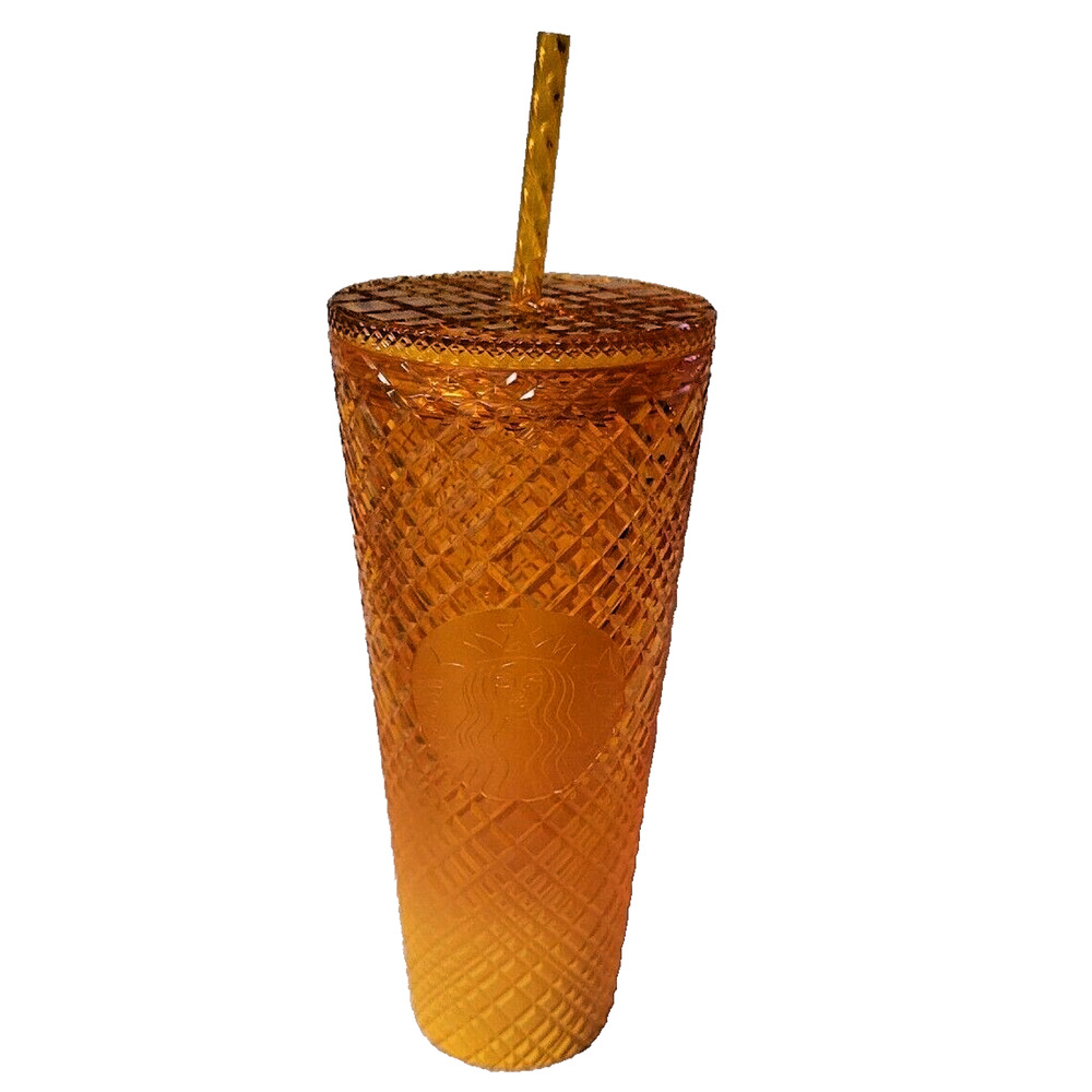Starbucks Mango Venti Tumbler Orange 24oz Diamond Cream Sicle